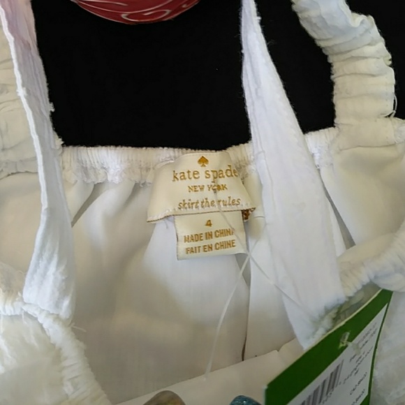🎈🎈BNWT KATE SPADE NY GIRL SIZE 4 WHITE GINGHAM TOP.. - Picture 4 of 5